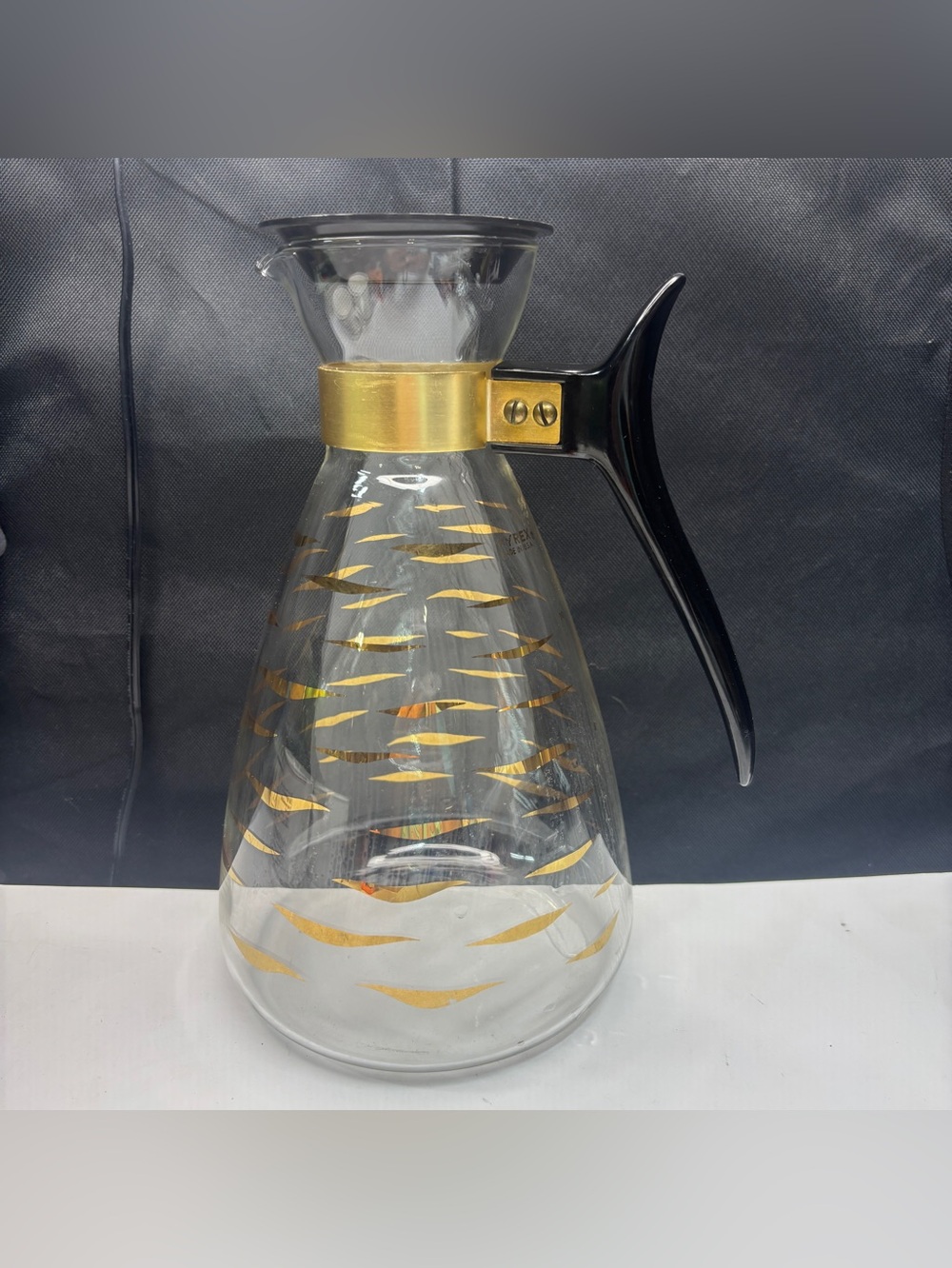 Vintage MCM Pyrex Coffee Pot Carafe gold 10-12 Cup Grandma Core